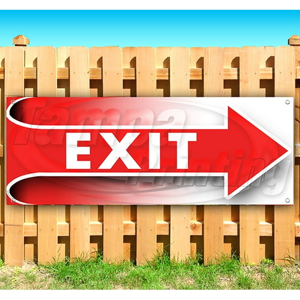 New Arrow EXIT 13 oz Heavy Duty Vinyl Banner Sign with Metal Grommets Many Sizes Available Flag, Advertising Store New Arrow EXIT 13 oz Heavy Duty Vinyl Banner Sign with Metal Grommets Many Sizes Available Flag, Advertising Store